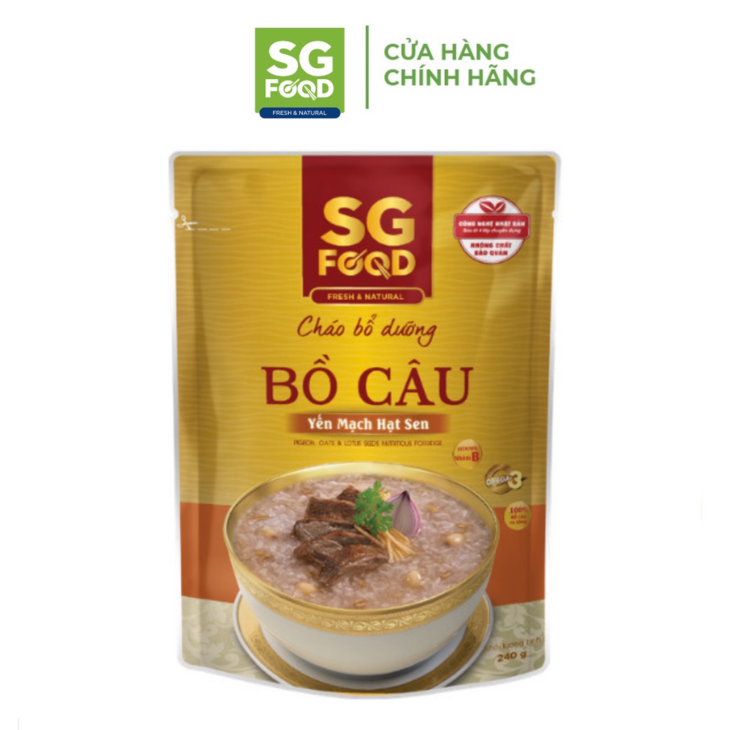 Cháo Bổ Dưỡng Sài Gòn Food Bồ Câu Yến Mạch Hạt Sen 240g