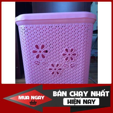 Giỏ đựng đồ có nắp hoa Việt Nhật  đựng quần áo, đựng đồ cao cấp có nắp ( SIZE Lớn )