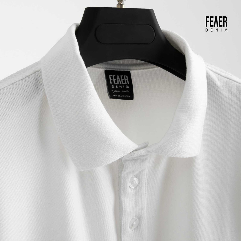 Áo polo nam FEAER DENIM chất thâm hút thoáng khí vải cotton PREMIUM POLO trắng và đen | BigBuy360 - bigbuy360.vn