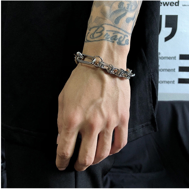 Vòng tay thép titan phong cách Hàn Quốc cho nam 13123