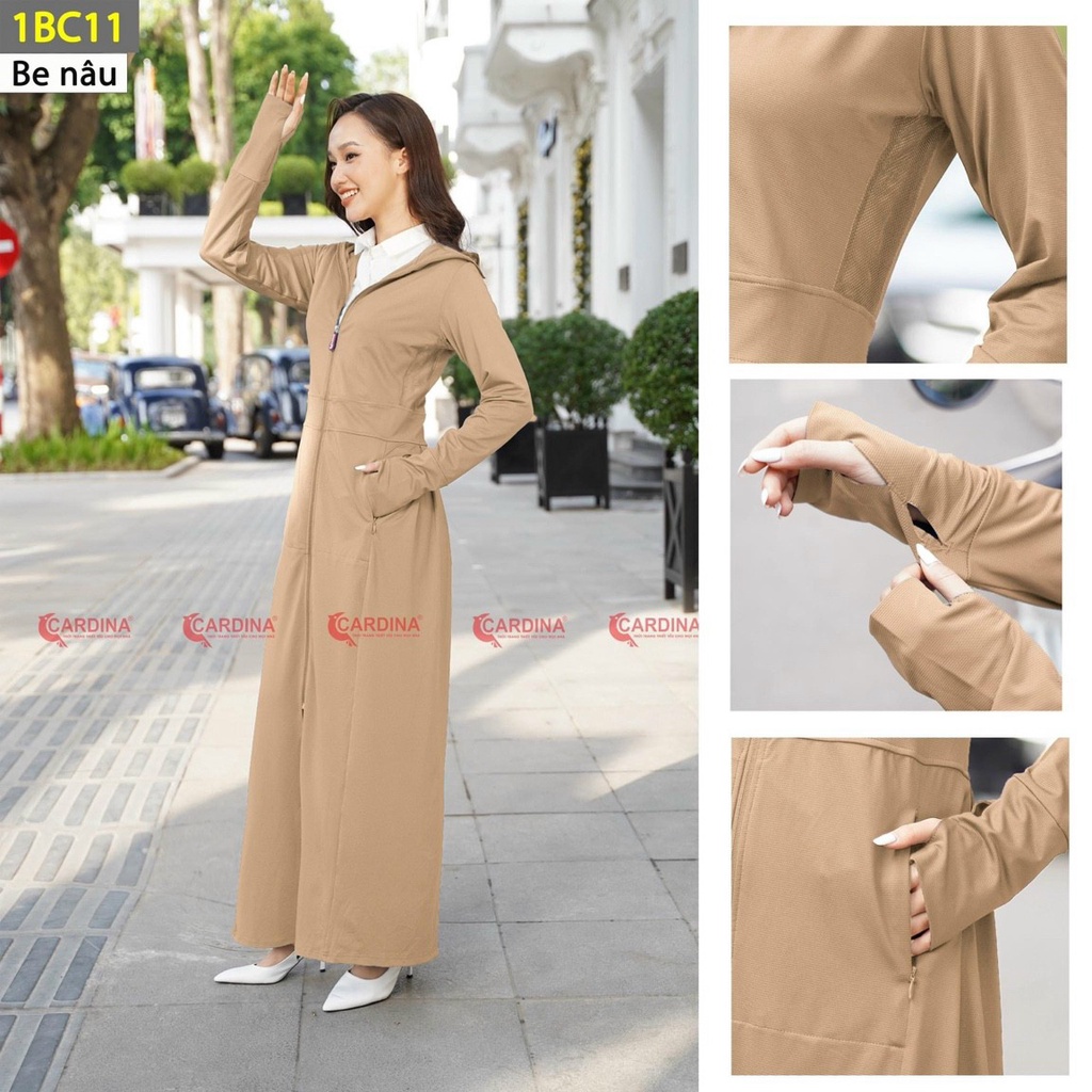 Áo Chống Nắng Nữ 𝐂𝐀𝐑𝐃𝐈𝐍𝐀 2 Lớp Dáng Dài Liền Thân, Chất Thun Lạnh Cao Cấp | BigBuy360 - bigbuy360.vn