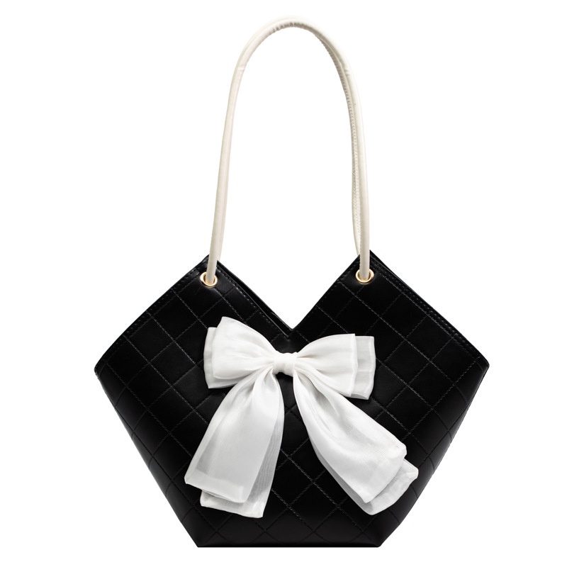 Túi Xách Màu Trơn Thêu Họa Tiết Thắt Nơ Thời Trang Mùa Hè Mới Cho Nữ