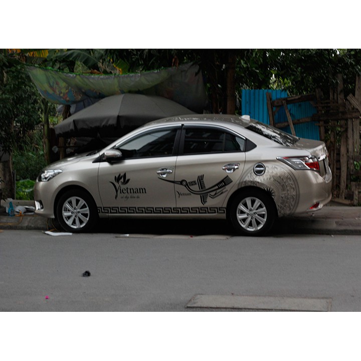 Tem dán sườn xe vios