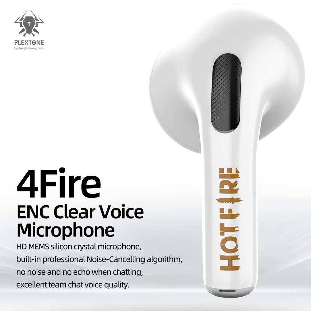 Tai nghe bluetooth PLEXTONE 4Fire chống ồn kích thước 45ms hiệu ứng âm thanh sống động cho game thủ FPS