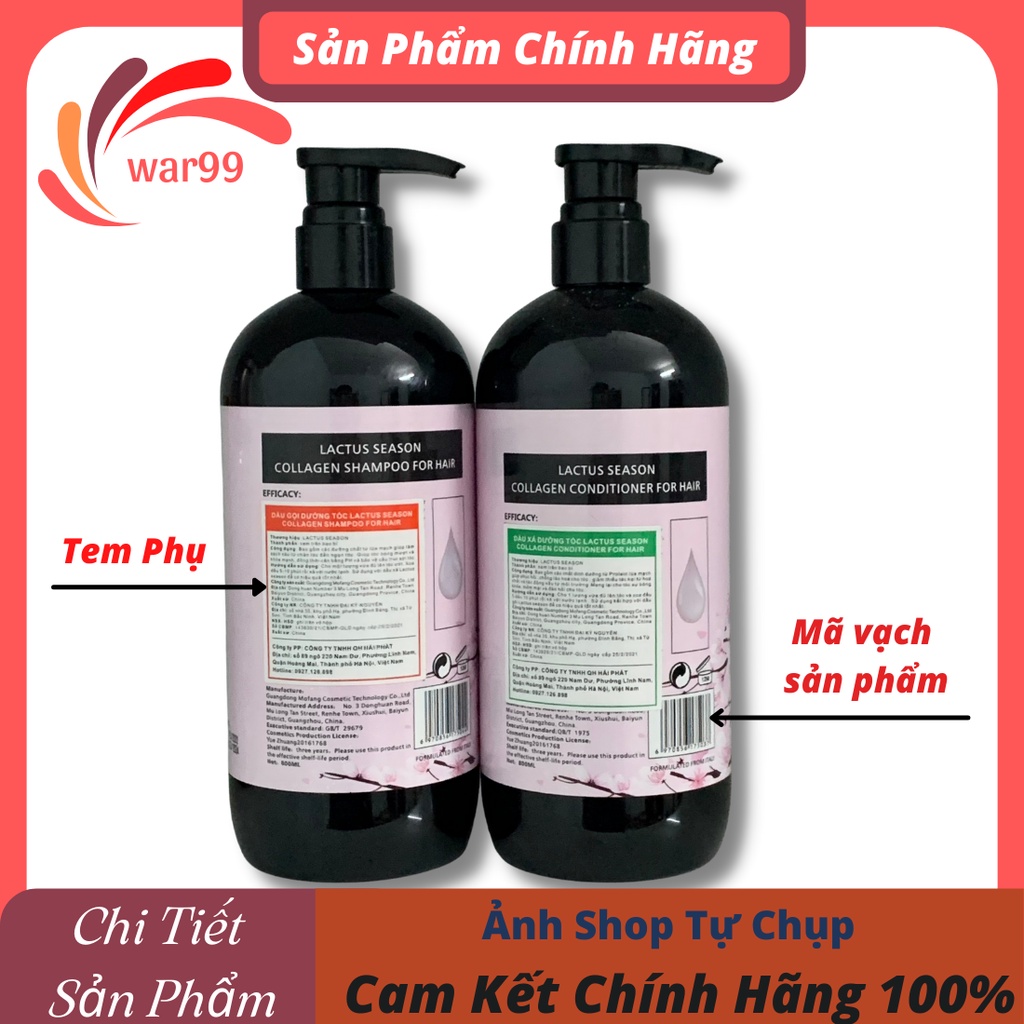 Cặp dầu gội xả giảm dụng tóc QH Lactus season dầu gội collagen mượt tóc chống dụng 800ml