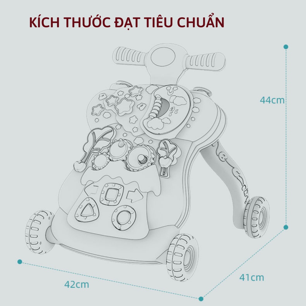 Xe tập đi đa năng phát nhạc cao cấp cho bé tập đi từ 8 tháng, có mặt đồ chơi kích thích bé tập đi, Shop Bố Sam