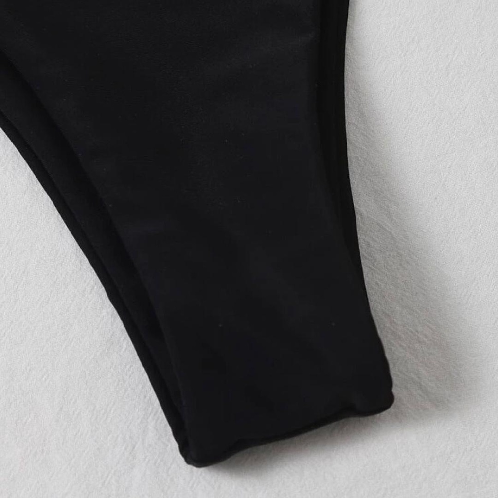 Quần bơi nữ quần bikini dây mảnh màu đen cotton bóng co giãn QB001 | BigBuy360 - bigbuy360.vn