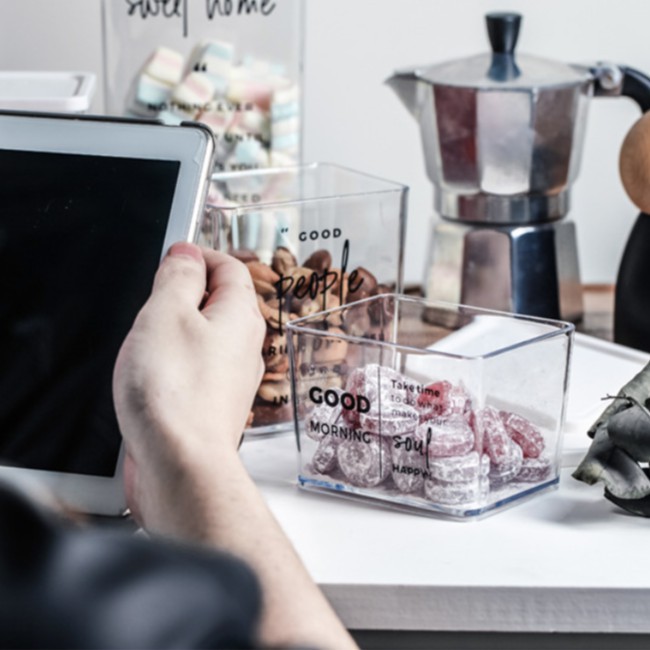 Hộp nhựa đựng thực phẩm khô có nắp đậy phong cách Bắc Âu tùy chọn kích thước