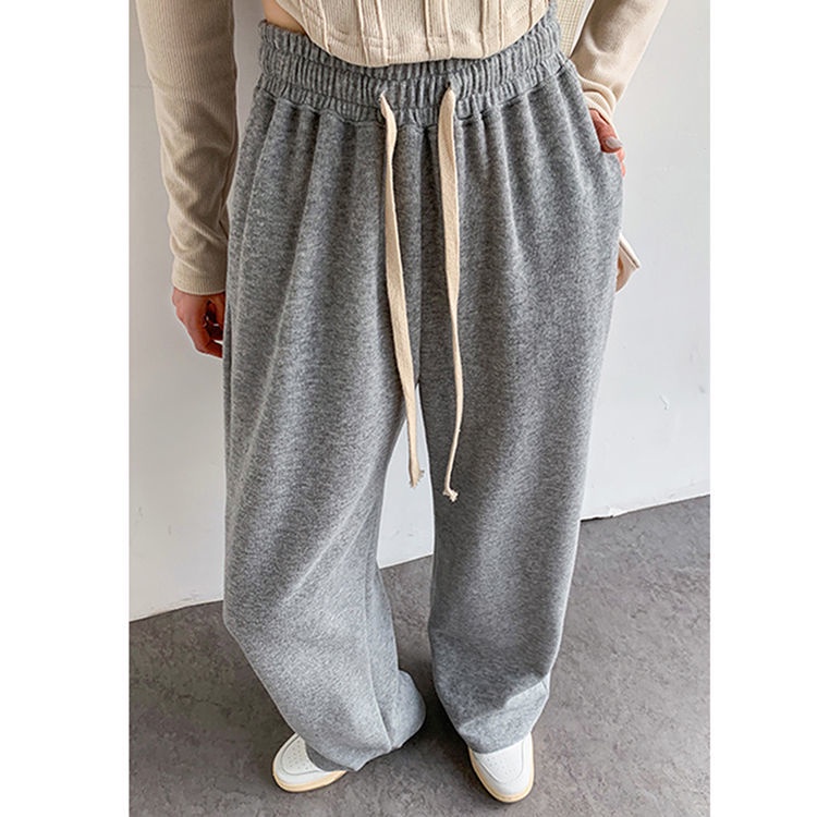 Quần Thể Thao Ống Rộng Lưng Cao Phối Dây Rút Thời Trang 2022 Dành Cho Nữ