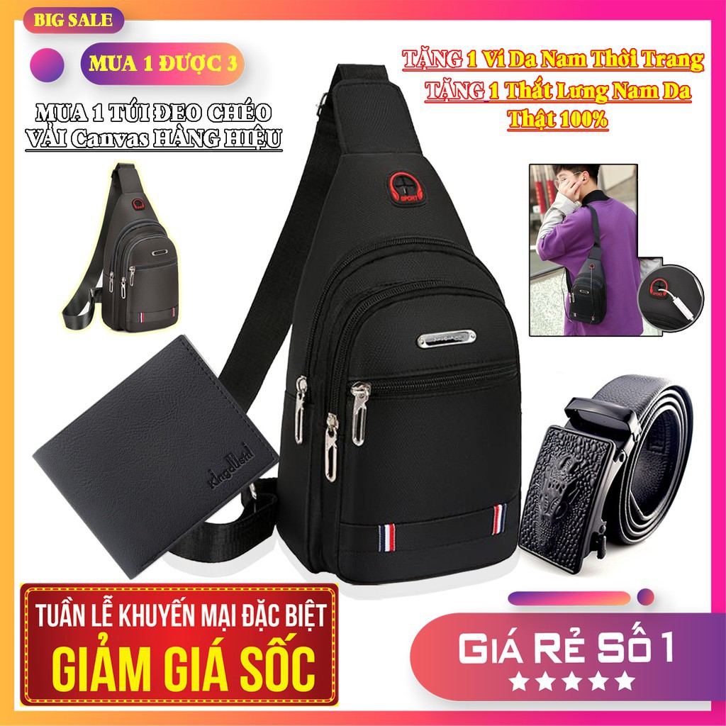 Túi Đeo Chéo Vải Nam Nhiều Ngăn Tiện Dụng CN12 Tặng Kèm Khuyến Mại Cực Sốc | BigBuy360 - bigbuy360.vn