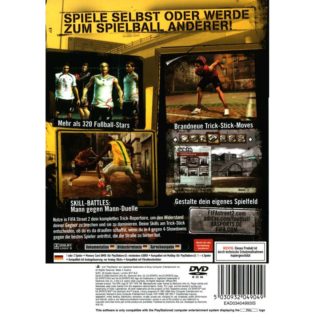 Đĩa Cd Dvd Ps2 Game: Fifa Street 2