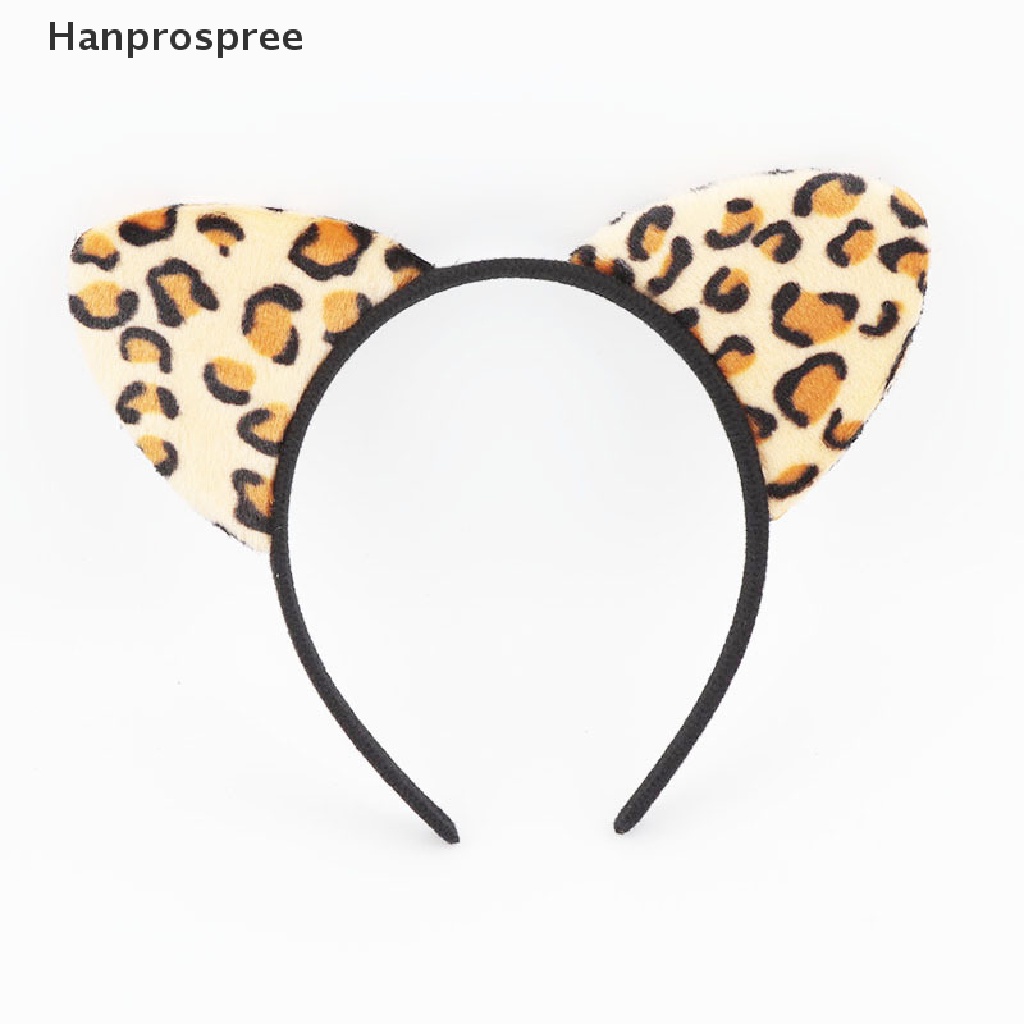 Băng Đô Cài Tóc Tai Mèo Phủ Lông Họa Tiết Da Báo / Hổ Dễ Thương Cho Bạn Gái