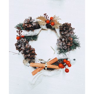 Vòng nguyệt quế Noel handmade