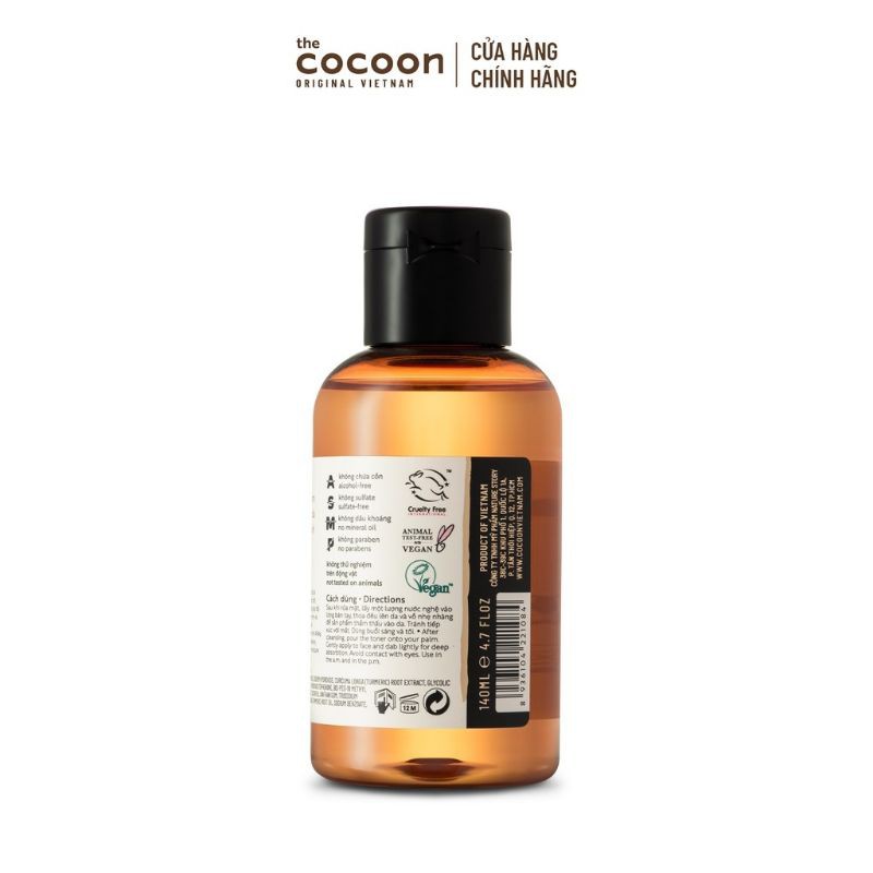 Nước Nghệ Hưng Yên Cocoon Toner AHA 5% 140ml