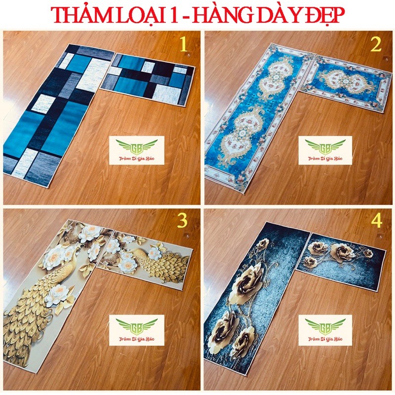 Bộ 2 Tấm Thảm Bếp Dài Cao Cấp 3D TNB Chống Trượt [40×60 Cm Và 40x120 Cm]