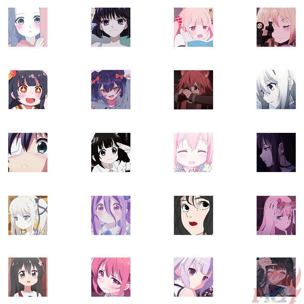 ❉ Q Nhãn Dán Anime Girl Series 01 ❉ Bộ 60 Miếng Dán Chống Thấm Nước Hỗn Hợp Hợp Thời Trang DIY