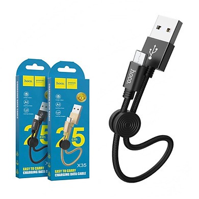 Dây sạc ngắn bọc dù hoco x35 - cáp sạc dây bọc dù dài 25cm dùng cho pin dự phòng hoco x35 - vienthonghn