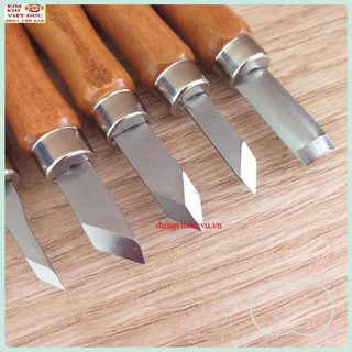 Bộ dao khắc đục tiện gỗ 12 món cao cấp V2