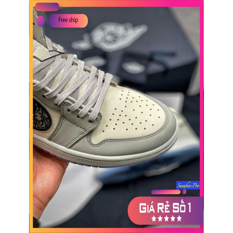 Giày thể thao AIR JORDAN 1 Xám trắng cổ cao siêu đẹp cho nam và nữ siêu đẹp | BigBuy360 - bigbuy360.vn