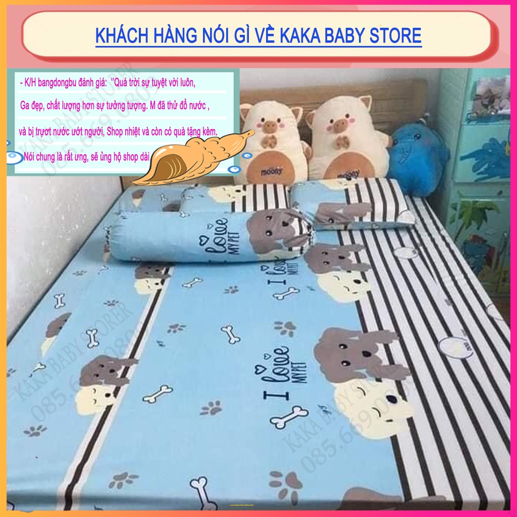 Ga chống thấm cho bé chính hãng PT, chất liệu cotton cao cấp, chống thấm nước tuyệt đối, bé tè lau là sạch (Mẫu chó đôi)