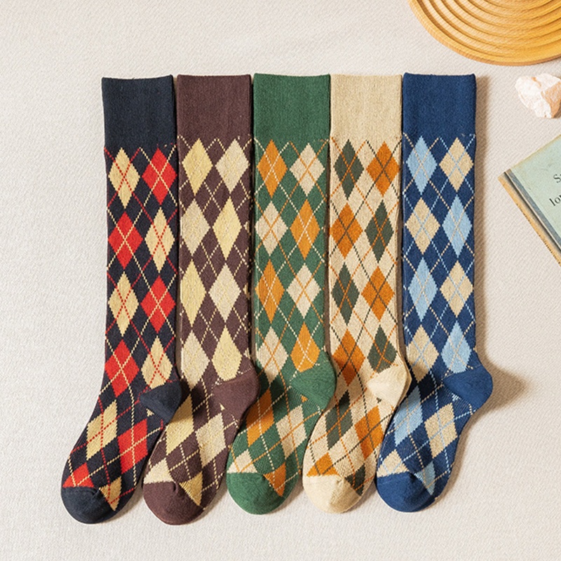 Vớ Cao Tới Gối Họa Tiết Kẻ Sọc Nhiều Màu Sắc Phong Cách Preppy Nhật Bản Cổ Điển Thời Trang Cho Nữ