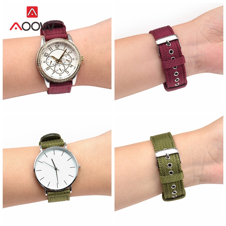 Dây Đeo Nylon 18mm 20mm 22mm 24mm Cho Đồng Hồ Samsung Galaxy Watch Active2 Amazfit GTR Huawei GT 2