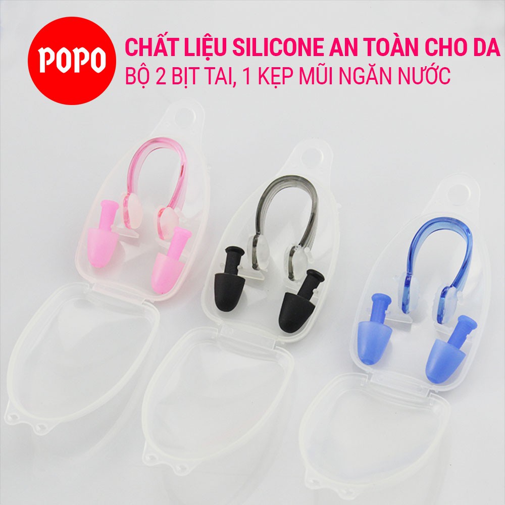 Bộ bịt tai người lớn cao cấp EN5 ngăn nước, chất liệu an toàn, thiết kế kiểu mới trong bộ sưu tập đồ bơi chính hãng POPO
