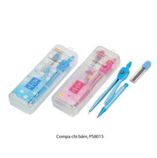 Bộ compa chì bấm - compa chì kim tặng kèm hộp ngòi