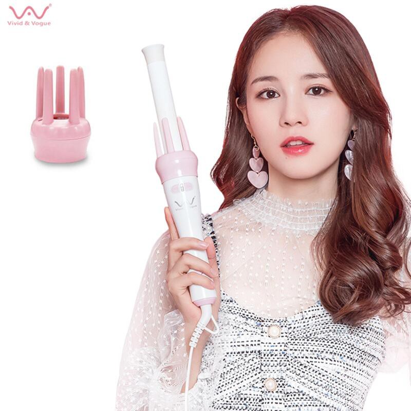 ⚡GIÁ HỦY DIỆT⚡ Máy Uốn Tóc, Lược Điện Làm Xoăn Tóc 360 Độ Vivid & Vogua Chuyên Nghiệp, Giúp Chị Em Tạo Kiểu Như Ý