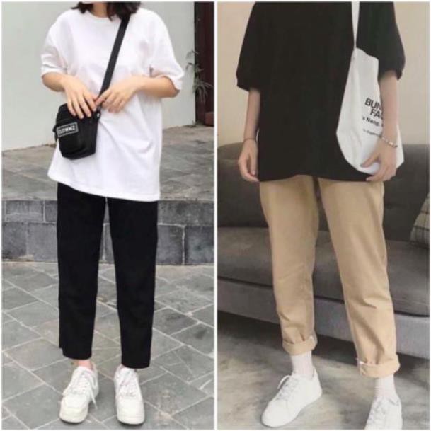 [S01][HÌNH THẬT] Áo thun nữ nam unisex căp đôi áo phông nữ tay lỡ trơn phối đẹp bao chất-BT036 ❕ Đẹp *