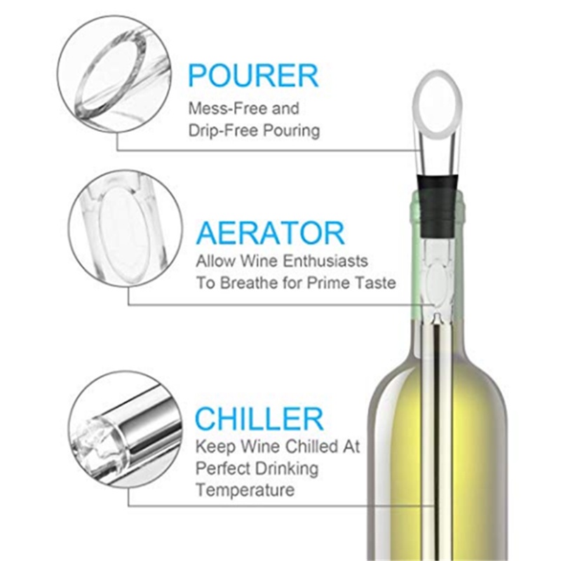 [extremewellgen 0527] Ice Wine Chiller Stainless Steel Cooler Beer Wine Aerator Pourer Bottle Stick