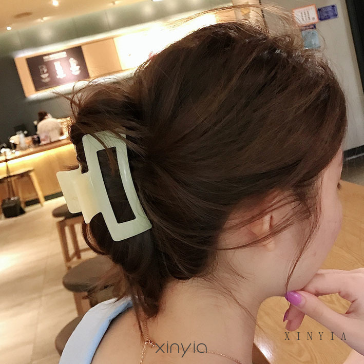 Kẹp Tóc Hình Vuông Kích Thước Lớn Đơn Giản Phong Cách Hàn Quốc