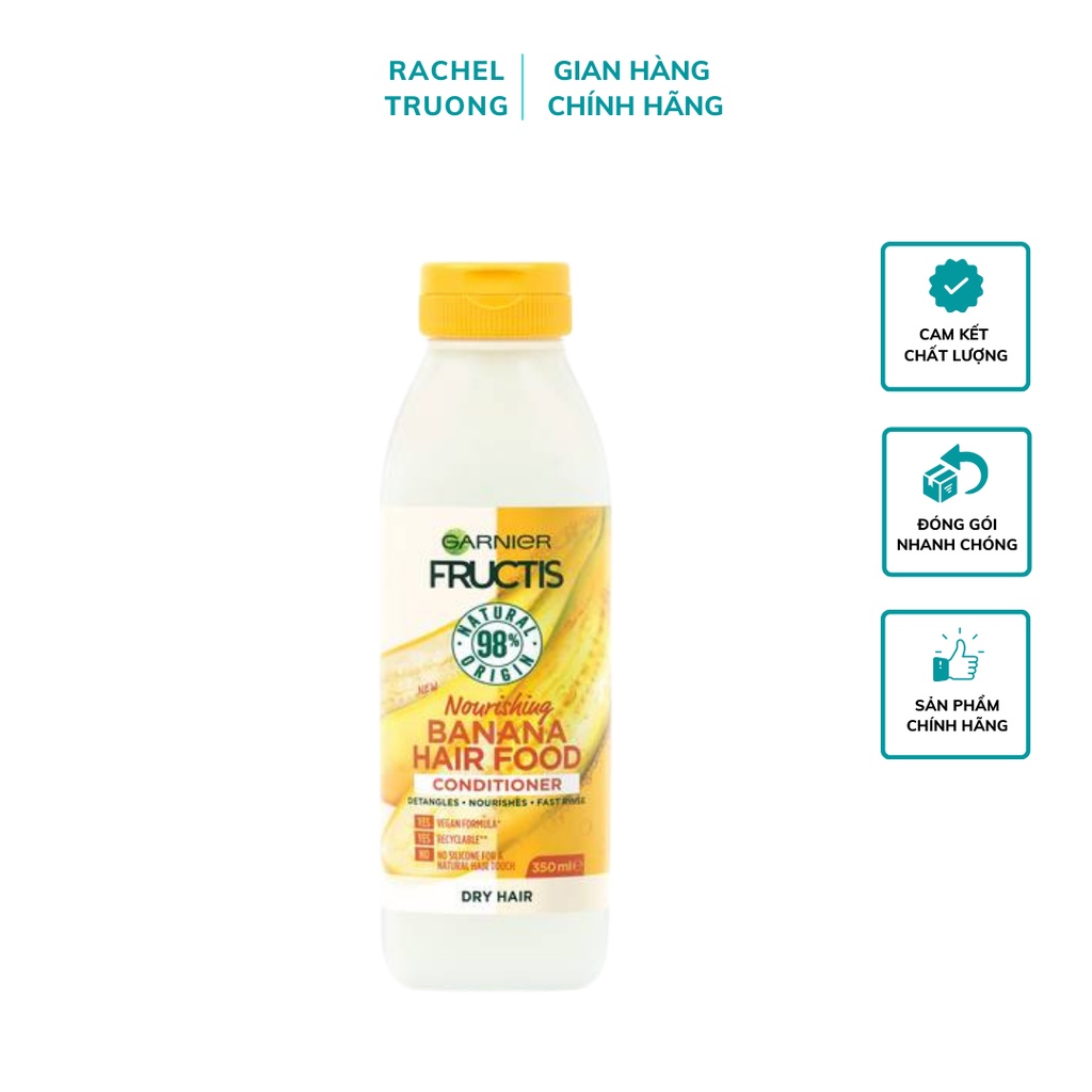 Dầu gội - Dầu xả Garnier dưỡng chất từ chuối dưỡng ẩm tóc khô 350ml - Hàng Úc