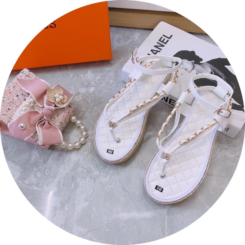 Dép sandal Hiền hồ xỏ ngón xích đế cói siêu nhẹ hàng đẹp
