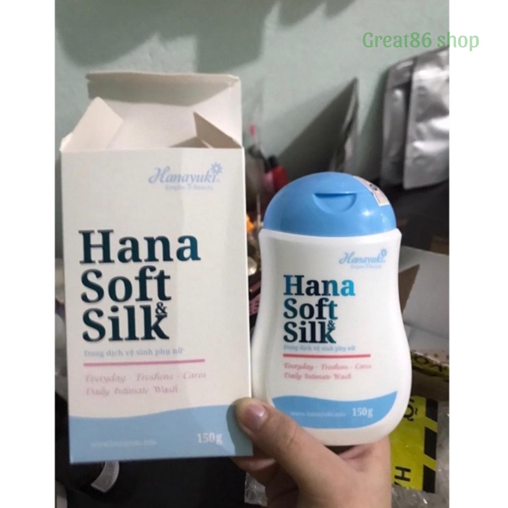 Dung dịch vệ sinh phụ nữ Hana soft silk Hanayuki great86 dung dịch vệ sinh Hana chiết xuất từ thiên nhiên chai 150ml