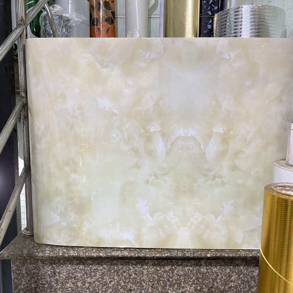 Decal tráng nhôm dán bếp ĐÁ HOA CƯƠNG VÂN MÂY khổ 60cm có keo sẵn - giá bán 1 mét