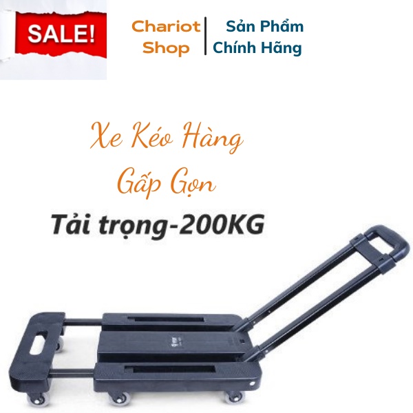 Xe Kéo 6 Bánh Hàng Nhập Khẩu Gấp Gọn Xe Đẩy Hàng Siêu Tải Trọng 200kg -XKL01