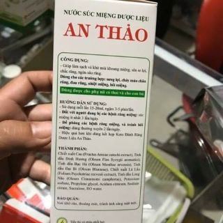 AN THẢO nước xúc miệng thảo dược