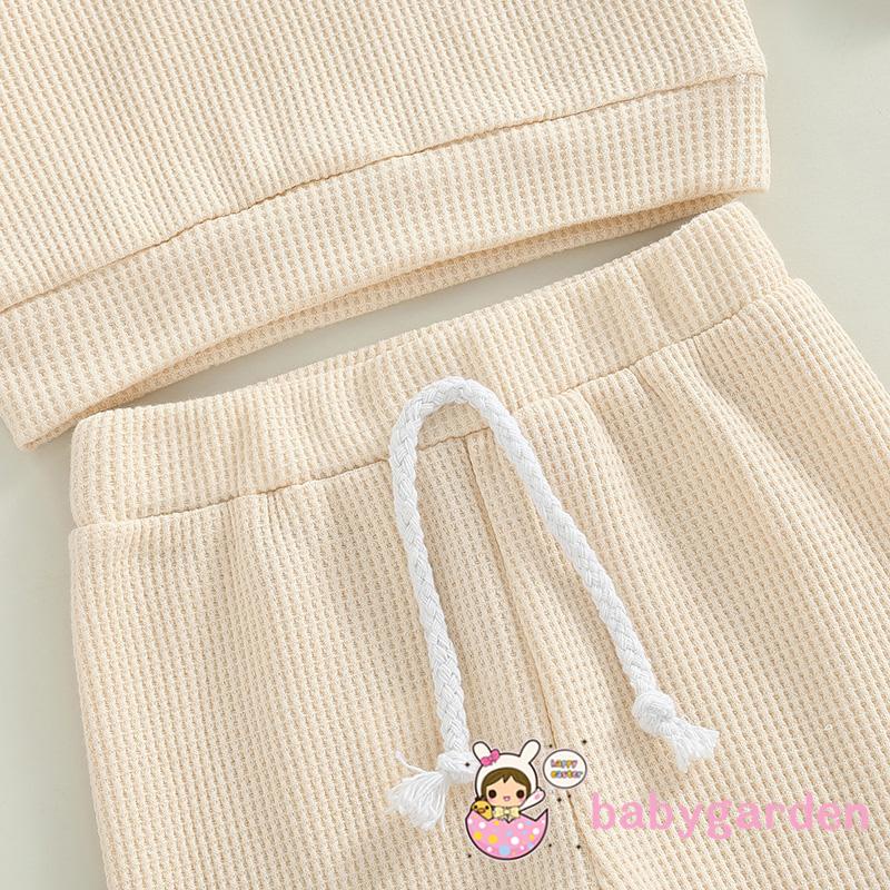 Bộ Áo Thun Tay Dài Cổ Tròn + Quần Dài Họa Tiết Cầu Vồng Dành Cho Bé 0-24 Tháng Tuổi