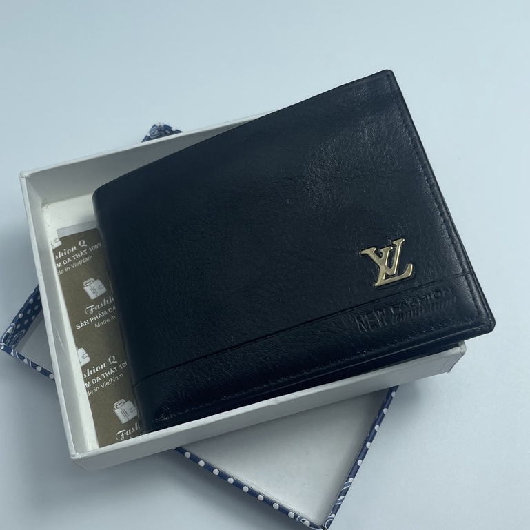 Ví Nam Da Bò Thật Vân Saffiano Cao Cấp Chống Nước, Bóp Da Nam Đựng Thẻ , Đựng Card Nhiều Ngăn Bảo hành 1 năm - Mã V06