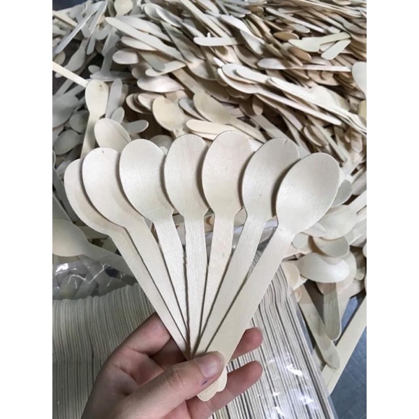 MUỖNG (THÌA) GỖ DÙNG 1 LẦN 16CM , muỗng ăn cơm