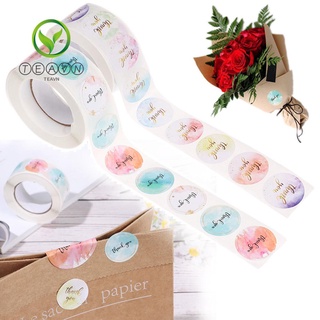 Cuộn 500 miếng dán trang trí in chữ Thank you xinh xắn tiện dụng