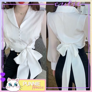 ÁO SƠMI 🎀[Có Ảnh Thật]🎀 CỔ V THẮT NƠ EO 2 KIỂU SANG TRỌNG