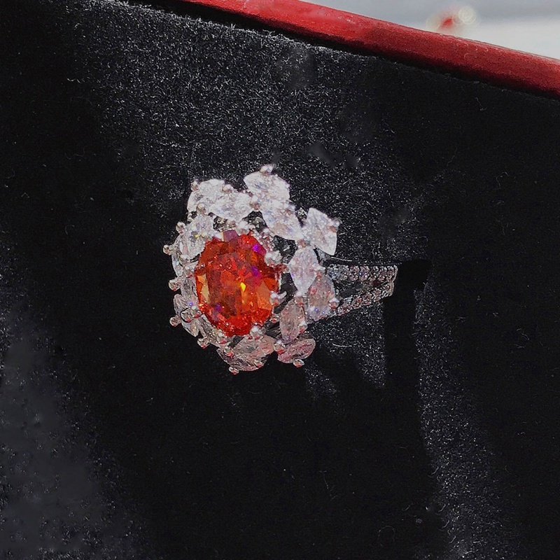 Nhẫn đính đá zircon hình hoa tuyết sang trọng cho nữ