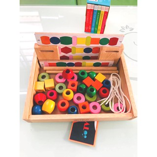 Bộ đồ chơi xâu hạt gỗ sáng tạo cho bé yêu