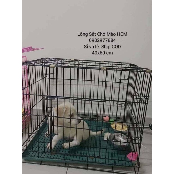 Chuồng chó, chuồng mèo sắt sơn tĩnh điện chống gỉ kèm mâm hứng (full 4 size)