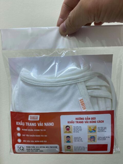 túi 5 chiếc khẩu trang vải kháng khuẩn Sunfly | BigBuy360 - bigbuy360.vn