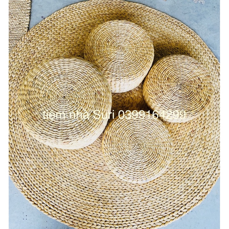 Thảm lục bình decor ⚡ TOP BÁN CHẠY ⚡ Thảm trải nhà, chụp ảnh sản phẩm loai D50cm, D60cm, D80cm, D90cm, D1m, D1m2