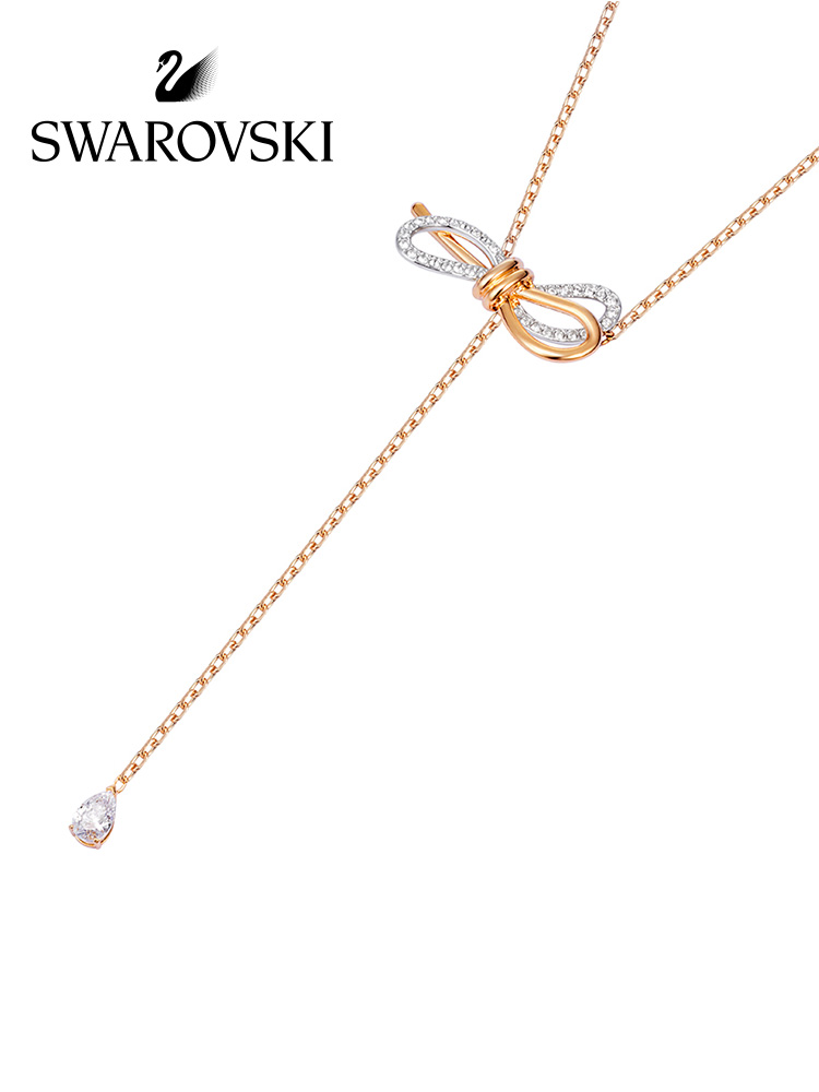 FLASH SALE 100% Swarovski Dây Chuyền Nữ LIFELONG BOW Yếu tố lãng mạn và quyến rũ FASHION Necklace trang sức đeo Trang sức