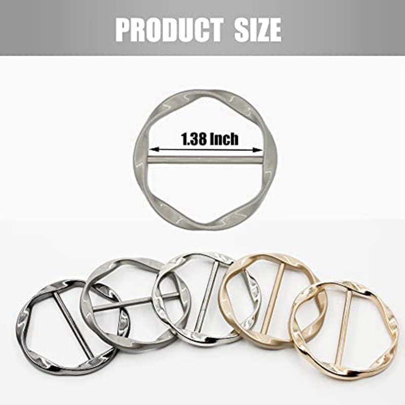 Set 5 Kẹp Giữ Khăn Choàng / Áo Thun / Thắt Nút Hình Tròn Thời Trang Cho Nữ Giá Đỡ